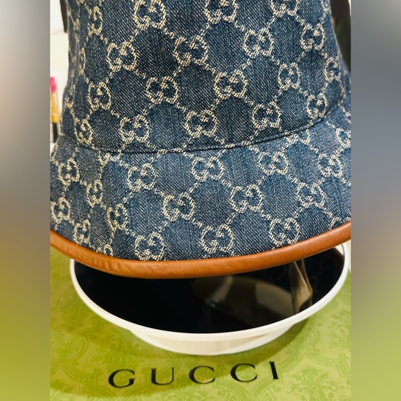 💎 NWT GUCCI GG Denim Bucket Hat Size M- 58 - Picture 6 of 12